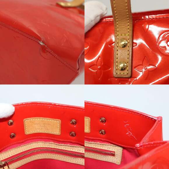 LOUIS VUITTON Monogram Vernis Reade PM Hand Bag Red Rouge M91088 - Picture 11 of 13